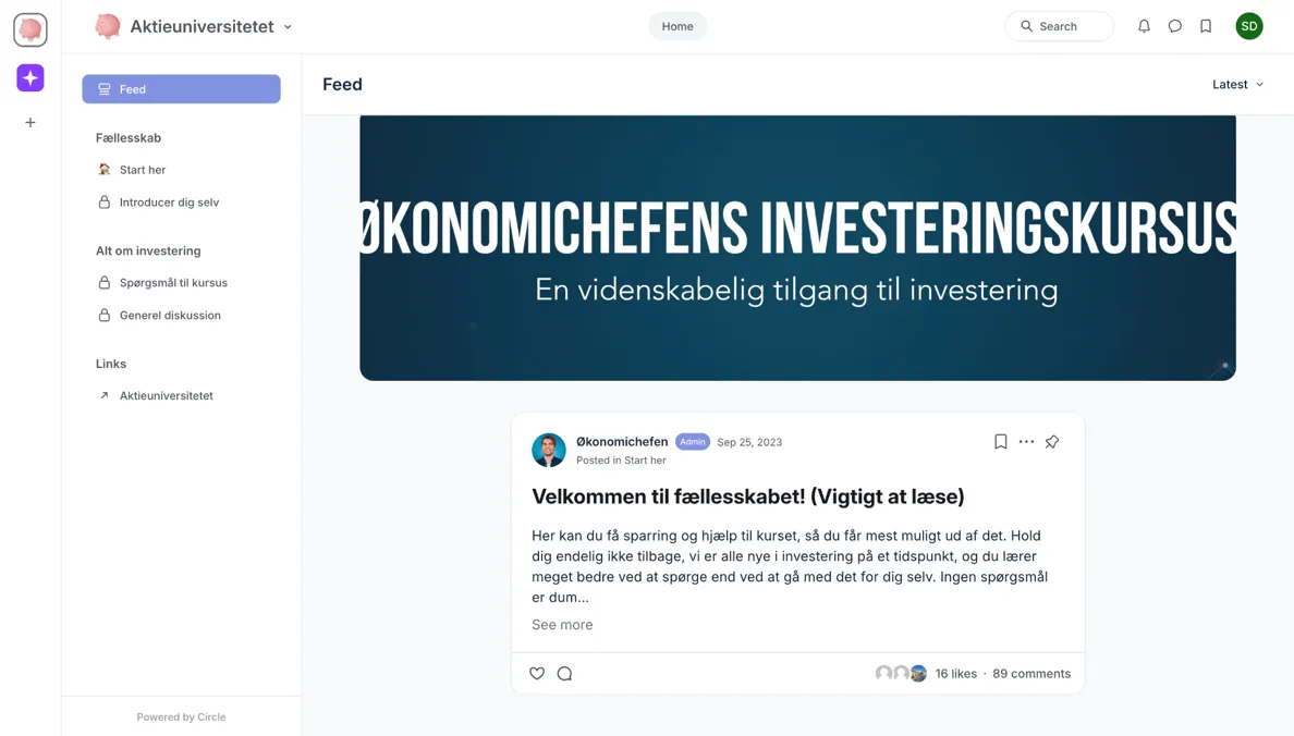 Aktieuniversitetet kursusplatform